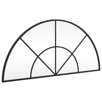 vidaXL Wall Mirror Black 31.5"x15.7" Arch Iron
