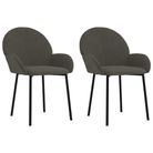 vidaXL Dining Chairs 2 pcs Dark Grey Velvet