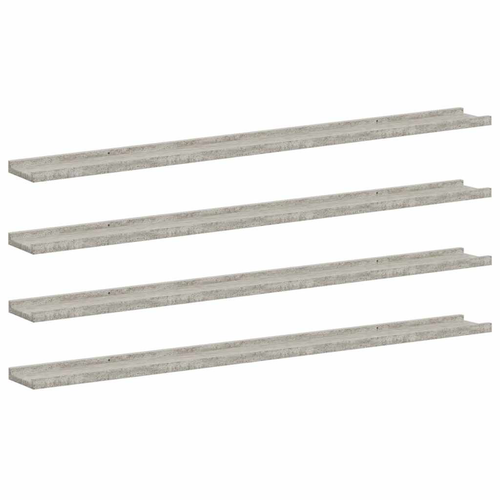 vidaXL Wall Shelves 4 pcs Concrete Gray 45.3"x3.5"x1.2"
