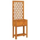 vidaXL Planter with Trellis and Shelf 21.7"x11.6"x59.8" Solid Wood Acacia