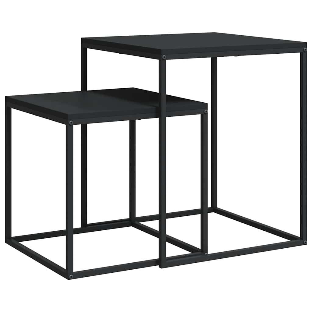 vidaXL Coffee Table Set 2 pcs Engineered Wood and Metal