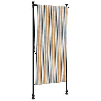 vidaXL Outdoor Roller Blind Yellow and White 47.2"x106.3" Fabric&Steel