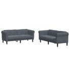 vidaXL 2 Piece Sofa Set Dark Gray Velvet