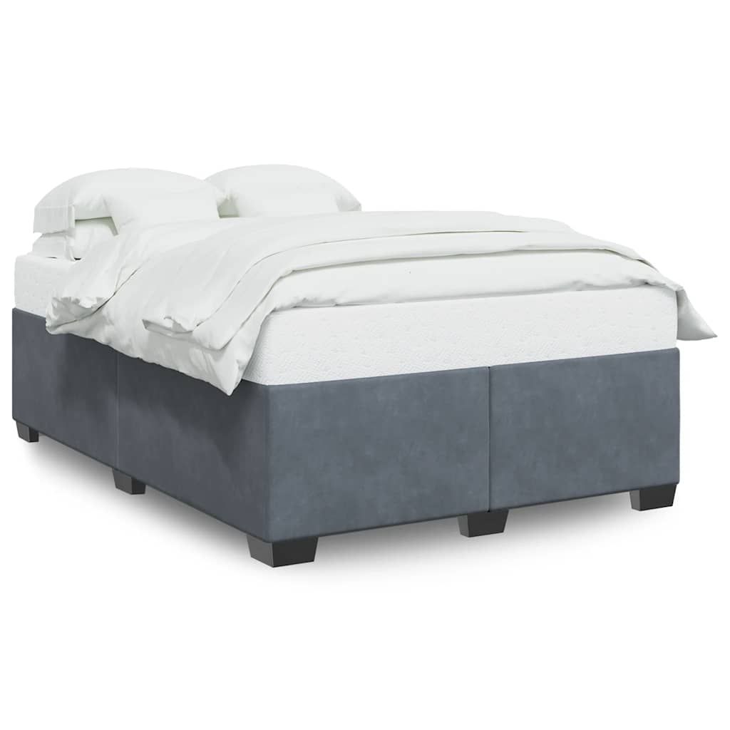 vidaXL Bed Frame without Mattress Dark Grey Queen Velvet