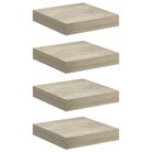 vidaXL Floating Wall Shelves 4 pcs Oak 23x23.5x3.8 cm MDF