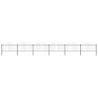 vidaXL Garden Fence with Spear Top Steel 1070x150 cm Black