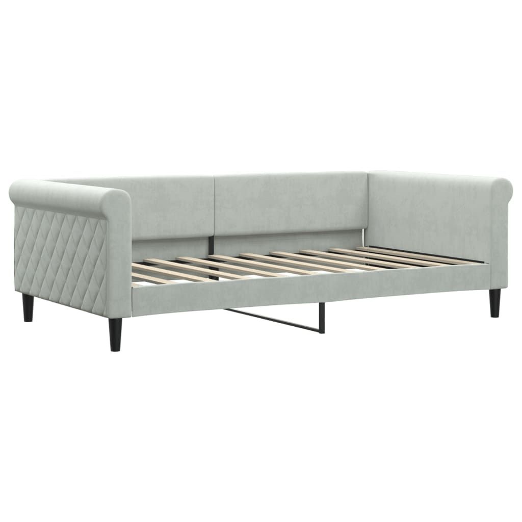 vidaXL Day Bed without Mattress Light Grey 100x190 cm Velvet