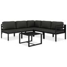 vidaXL 6 Piece Patio Lounge Set with Cushions Aluminum Anthracite