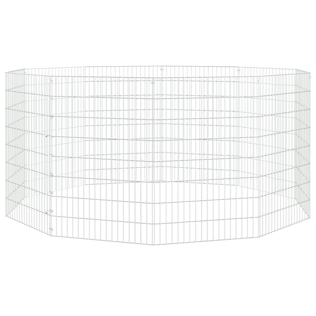 vidaXL Free Range Animal Enclosure 10-Panel 21.3"x31.5" Galvanized Iron