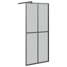 vidaXL Walk-in Shower Screen 31.5"x76.8" Dark Tempered Glass