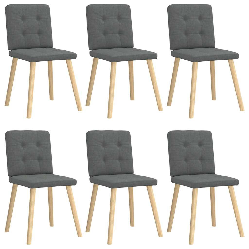 vidaXL Dining Chairs 6 pcs Dark Gray Fabric