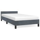 vidaXL Bed Frame without Mattress Dark Grey Twin Velvet