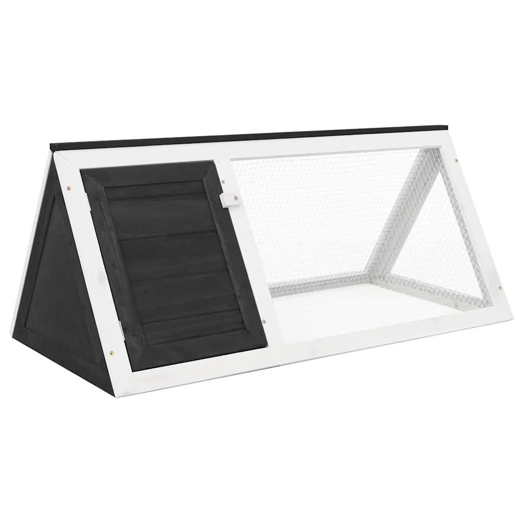 vidaXL Animal Rabbit Cage Gray Wood