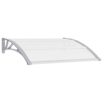 vidaXL Door Canopy Gray and Transparent 47.2"x29.5" PC