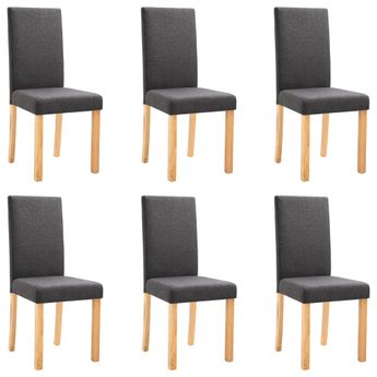vidaXL Dining Chairs 6 pcs Dark Gray Fabric