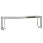 vidaXL Work Table Overshelf 110x30x35 cm Stainless Steel