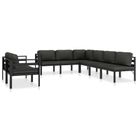 vidaXL 8 Piece Patio Lounge Set with Cushions Aluminum Anthracite