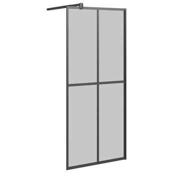vidaXL Walk-in Shower Screen 31.5"x76.8" Dark Tempered Glass