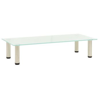 vidaXL TV Stand Frosted 31.5"x13.8"x6.7" Tempered Glass