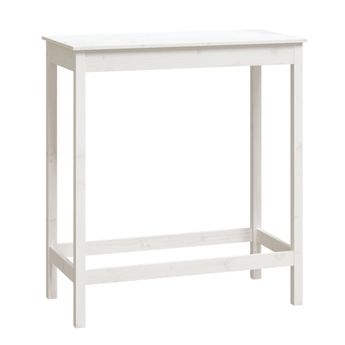 vidaXL Bar Table White 39.4"x19.7"x43.3" Solid Wood Pine