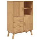 vidaXL Highboard OLDEN Brown 33.5"x16.9"x49.2" Solid Wood Pine