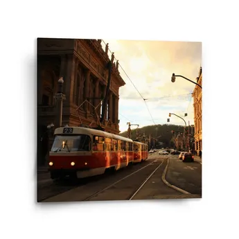 Sablio Obraz Tramvaj v historickém městě - 110x110 cm