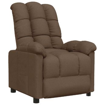vidaXL Recliner Brown Fabric