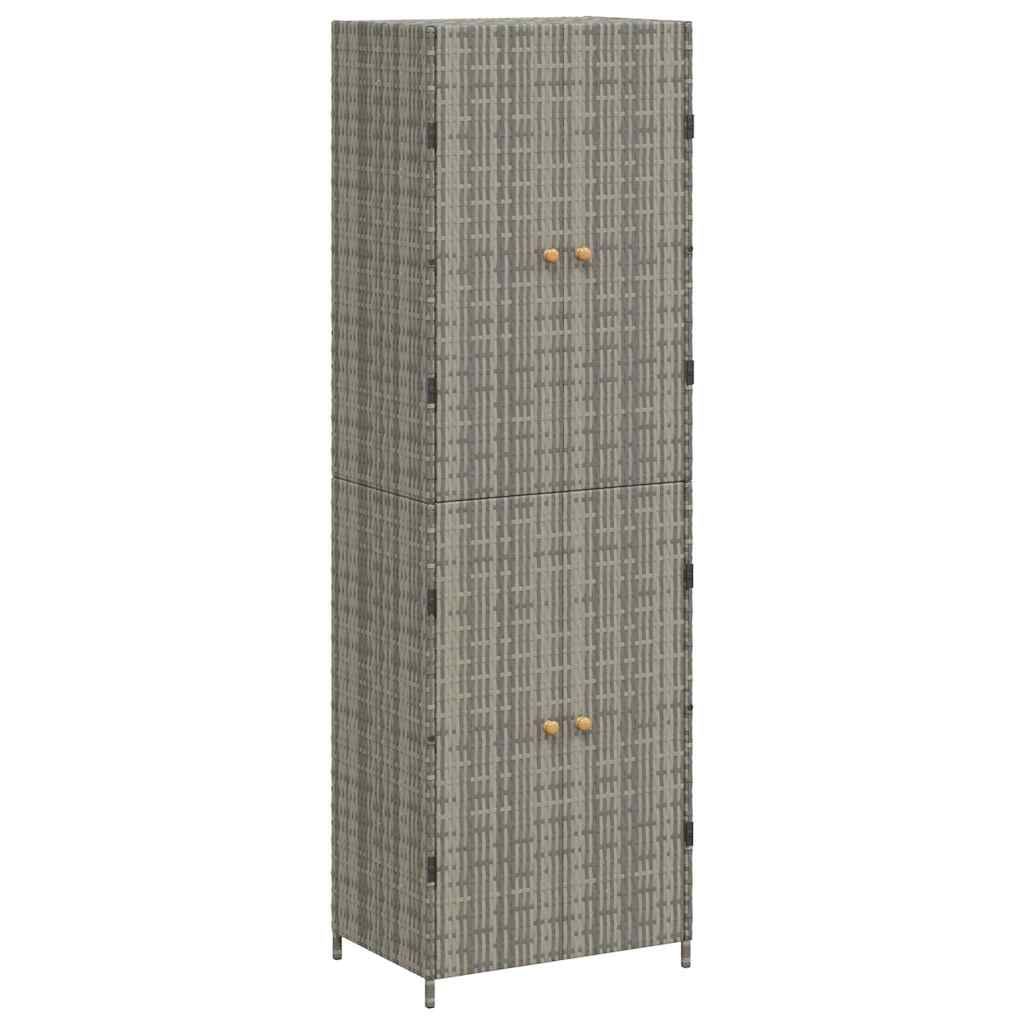 vidaXL Garden Storage Cabinet Gray 23.2"x15.7"x70.9" Poly Rattan