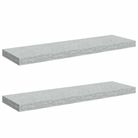 vidaXL Floating Wall Shelves 2 pcs Concrete Grey 80x23.5x3.8 cm MDF