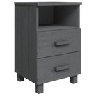 vidaXL Bedside Cabinet HAMAR Dark Gray 15.7"x13.8"x24.4" Solid Wood Pine
