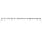 vidaXL Garden Fence with Spear Top Steel 892.5x80 cm Black