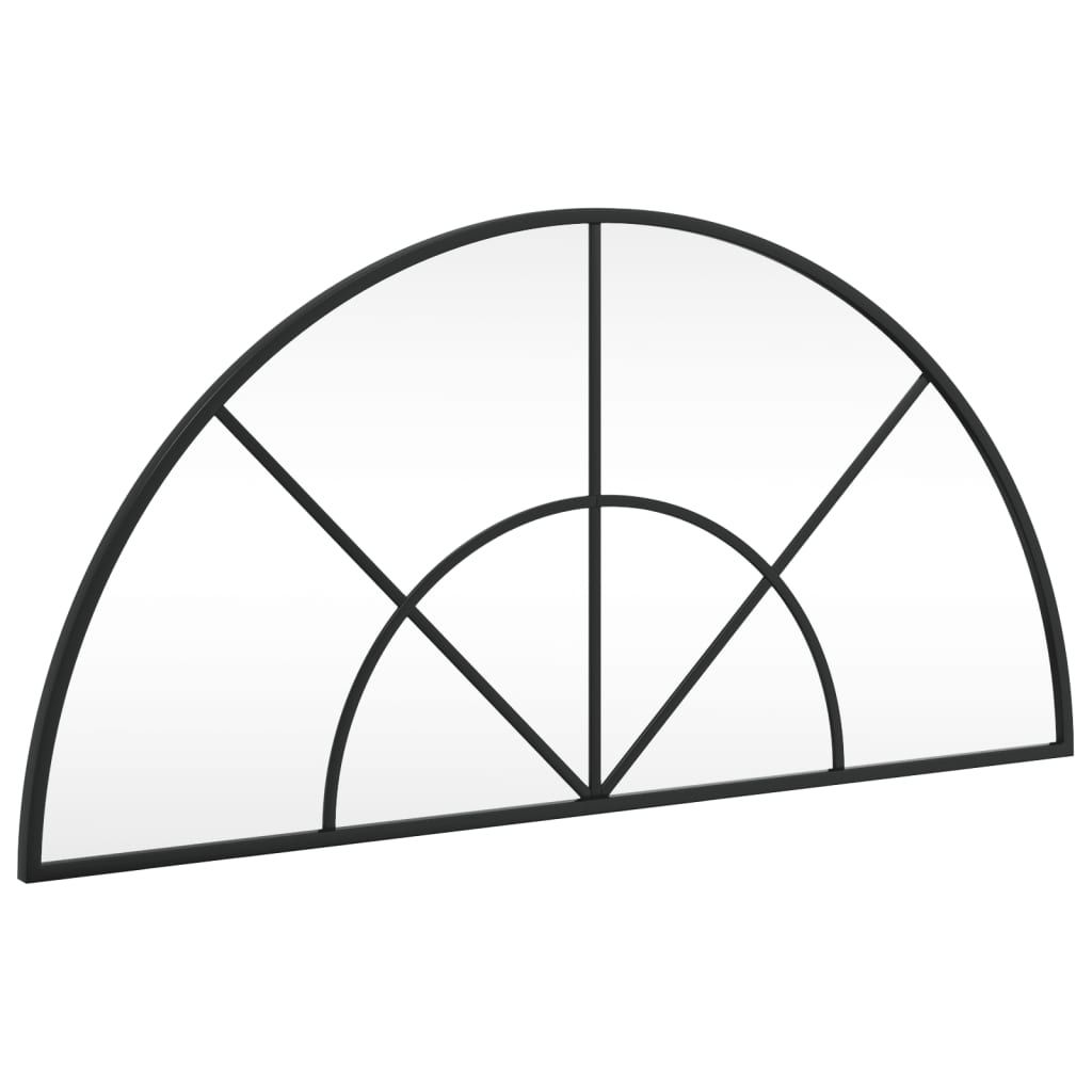 vidaXL Wall Mirror Black 31.5"x15.7" Arch Iron