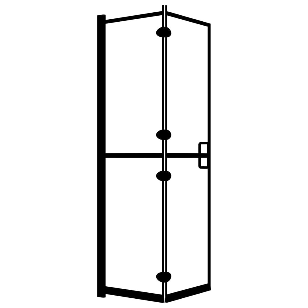 vidaXL Folding Shower Enclosure ESG 80x140 cm Black