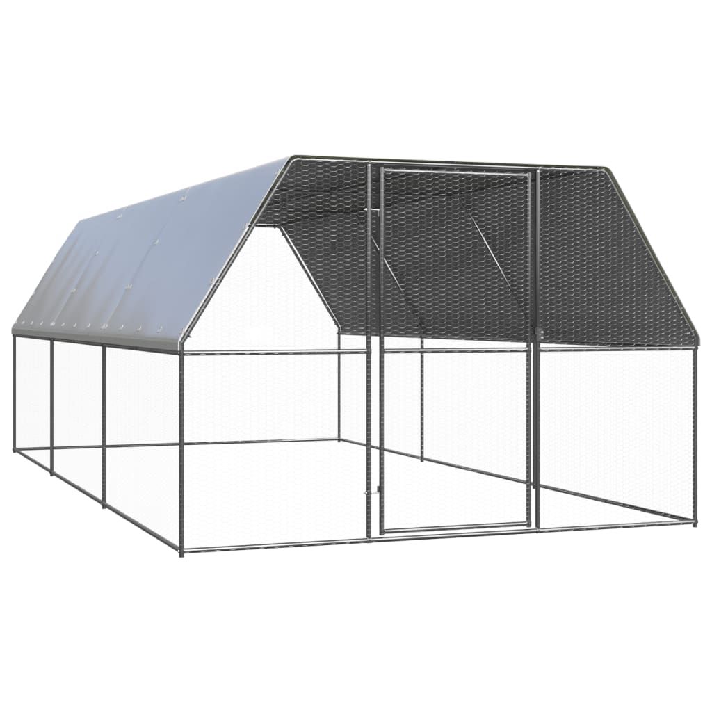 vidaXL Outdoor Chicken Cage 9.8âx19.7âx6.6â Galvanized Steel