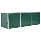 vidaXL Garden Raised Bed Galvanized Steel 94.5"x31.5"x31.3" Green