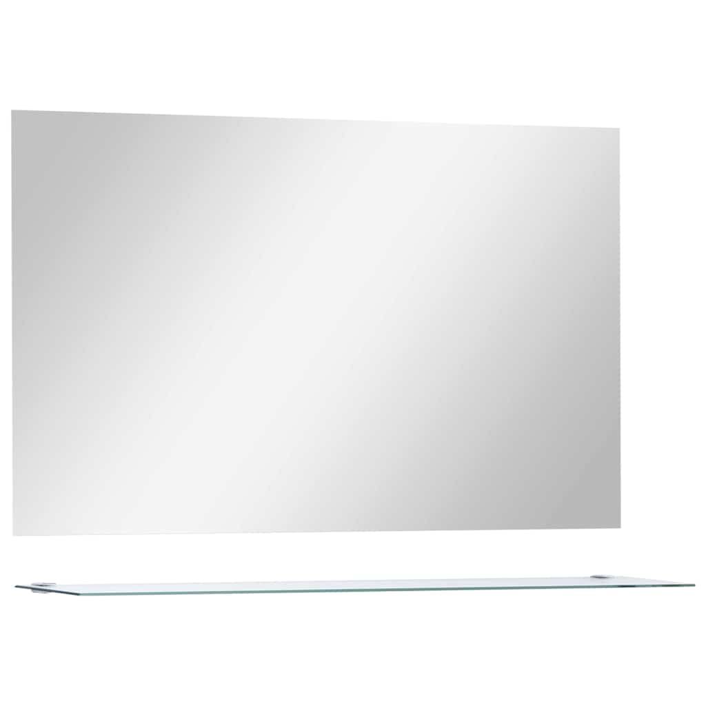 vidaXL Wall Mirror with Shelf 39.4"x23.6" Tempered Glass