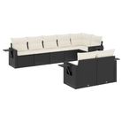 vidaXL 8 Piece Garden Sofa Set with Cushions Black Poly Rattan