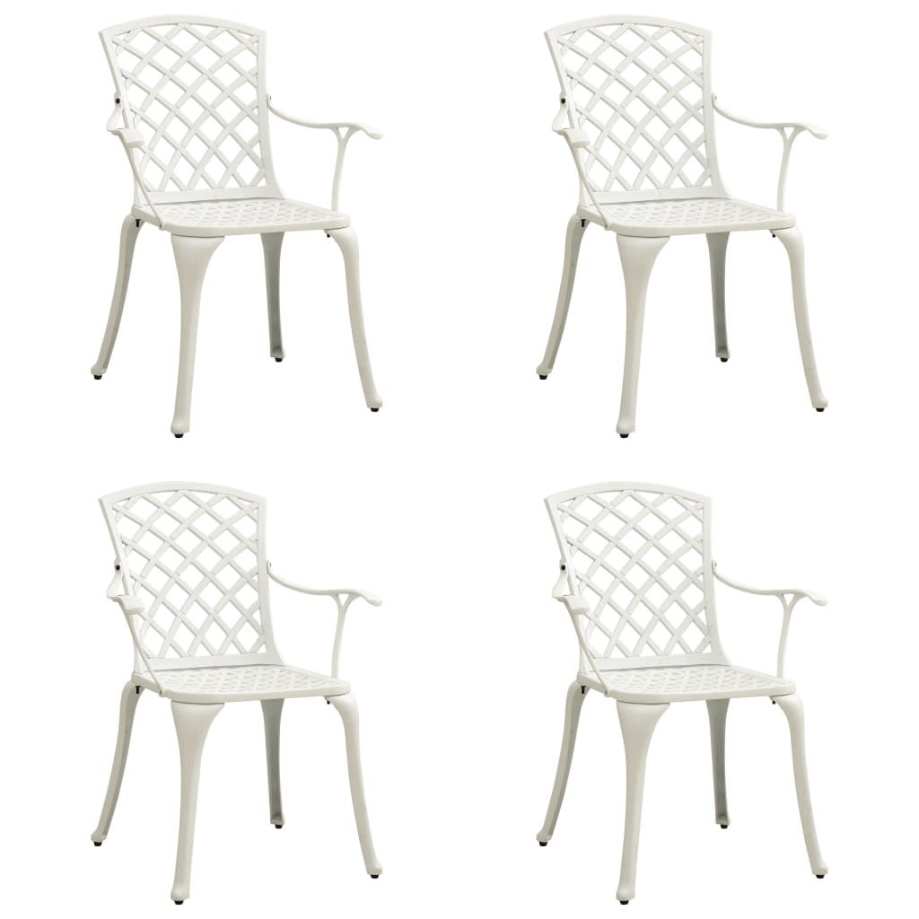 vidaXL Garden Chairs 4 pcs Cast Aluminium White