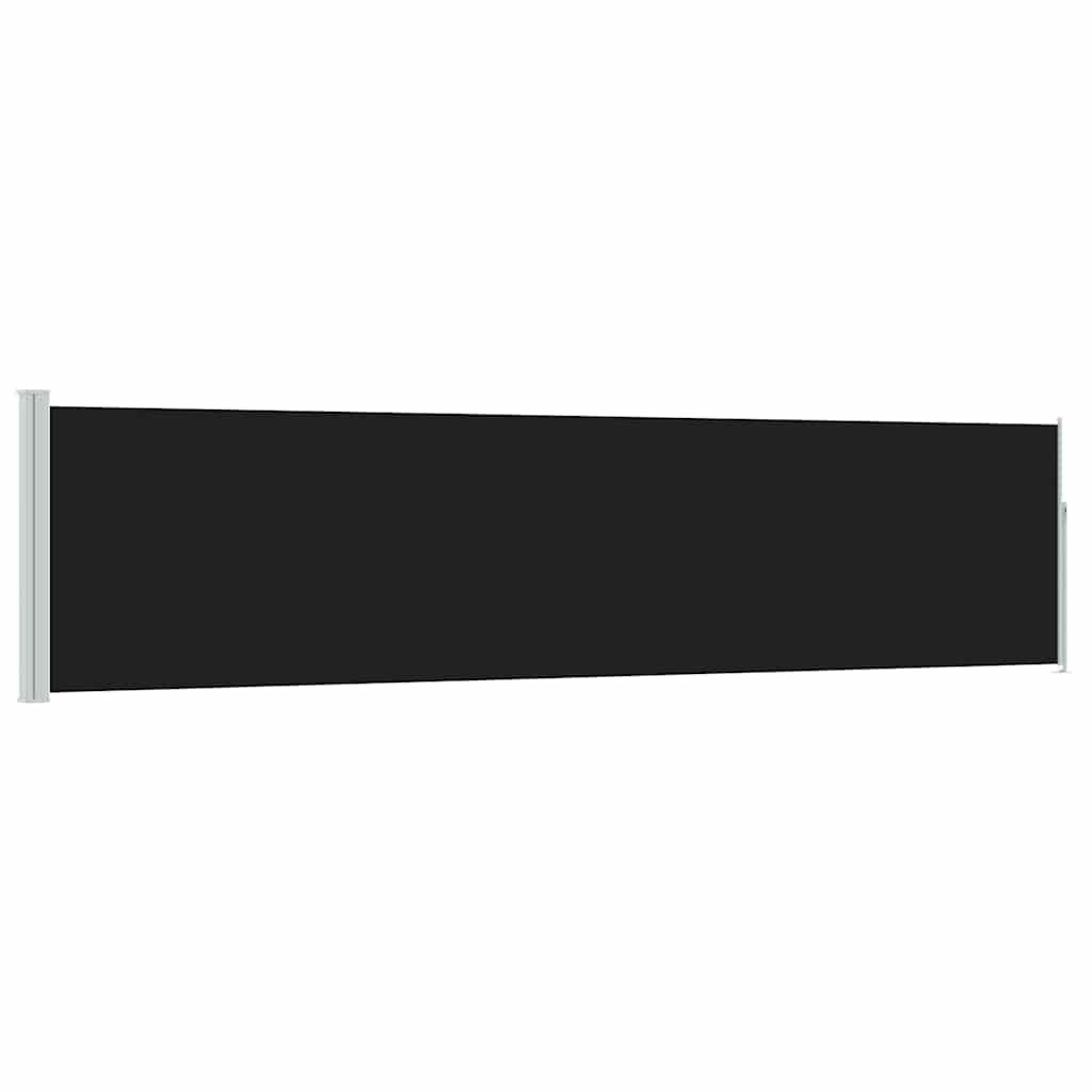 vidaXL Patio Retractable Side Awning 47.2"x196.9" Black