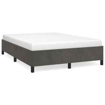 vidaXL Bed Frame without Mattress Dark Gray 53.9"x74.8" Velvet