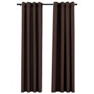 vidaXL Linen-Look Blackout Curtains with Grommets 2pcs Taupe 140x96.5 "
