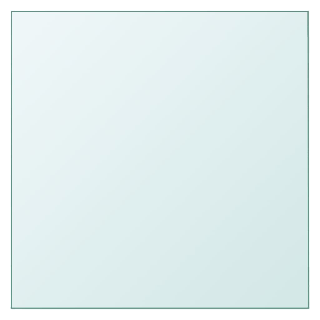 vidaXL Table Top Transparent 23.6"x23.6" Tempered Glass