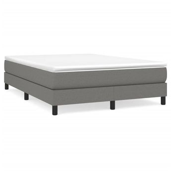 vidaXL Box Spring Bed Frame Dark Gray Queen Fabric (US Only)