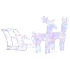 vidaXL Reindeers & Sleigh Christmas Decoration 160 LEDs 51.2" Acrylic