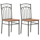 vidaXL Dining Chairs 2 pcs Brown MDF