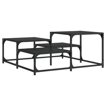 vidaXL Coffee Table Black 87.5x87.5x40 cm Engineered Wood