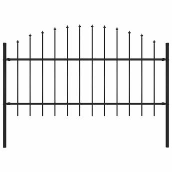 vidaXL Garden Fence Woerden with Spear Top Steel 170x125 cm Black