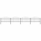 vidaXL Garden Fence with Spear Top Steel 714.5x125 cm Black