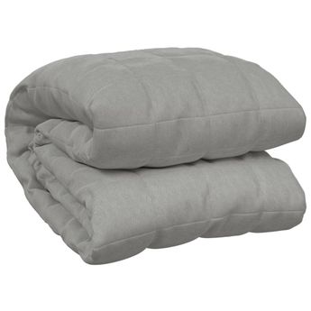 vidaXL Weighted Blanket Grey 220x230 cm King 15 kg Fabric