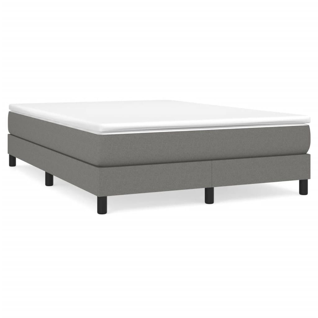 vidaXL Box Spring Bed Frame Dark Gray Queen Fabric (US Only)
